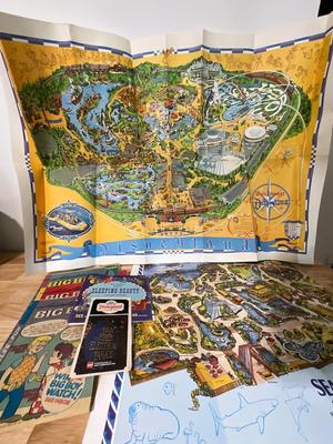 Vintage Disneyland and Seaworld Posters and Books