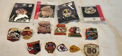 Lot of KC Kansas City Chiefs NFL Football Hat Lapel pins, Game day