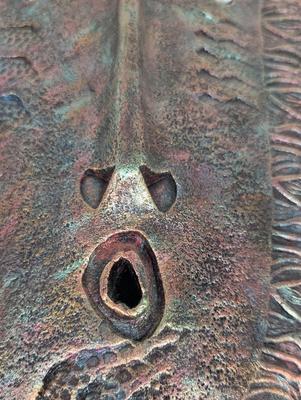 Large Handmade Clay Tribal Mask