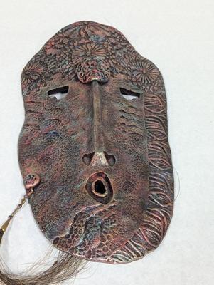 Large Handmade Clay Tribal Mask