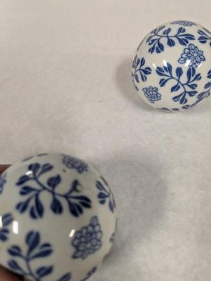 Blue & White Spherical Porcelain Balls