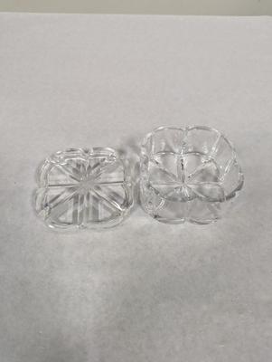 Vintage Glass Clover Trinket Dish With Lid