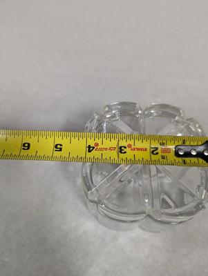 Vintage Glass Clover Trinket Dish With Lid