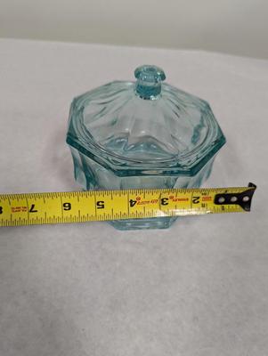 Vintage Indiana Glass Light Aqua Candy Dish