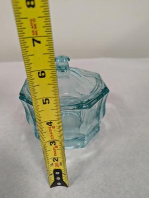 Vintage Indiana Glass Light Aqua Candy Dish