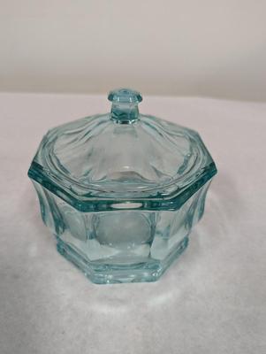 Vintage Indiana Glass Light Aqua Candy Dish