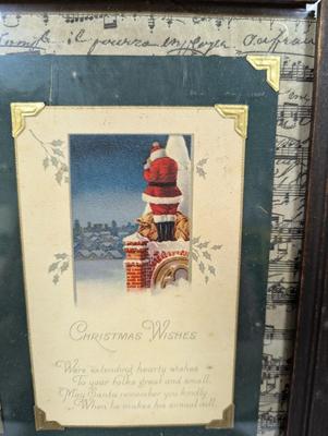 Vintage Framed Christmas/New Year Cards/Post Cards