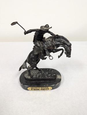 Signed Frederic Remington Bronco Buster Figure