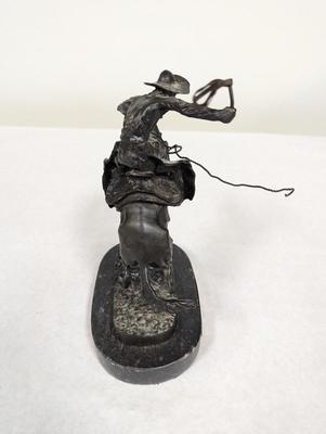 Signed Frederic Remington Bronco Buster Figure