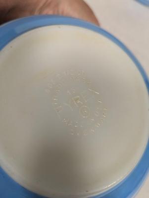 Blue & White Pyrex Mixing Bowls