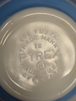 Blue & White Pyrex Mixing Bowls
