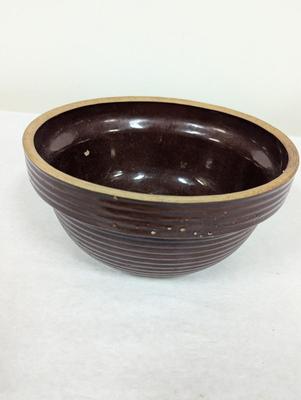 Vintage Brown Glazed Mixing Bowl