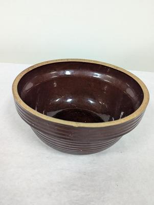 Vintage Brown Glazed Mixing Bowl