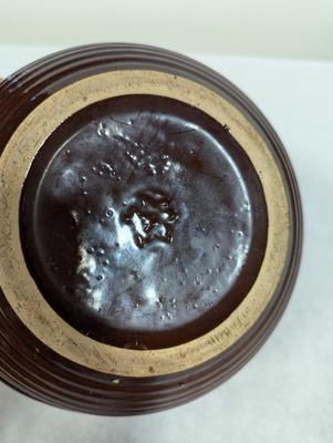 Vintage Brown Glazed Mixing Bowl