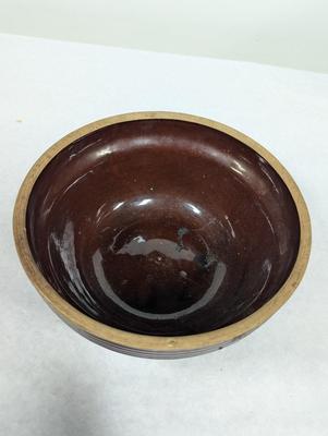 Vintage Brown Glazed Mixing Bowl