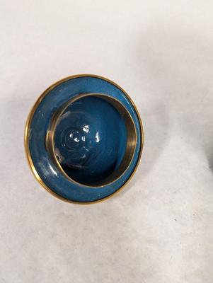 Vintage Chinese Blue & White Enamel Cloisonne Vase
