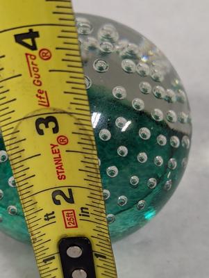 Handcrafted Henry Ford Museum Emerald Green Blown Glass Paperweight