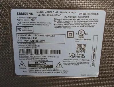 Lot 2: Samsung 60" Smart UHD TV