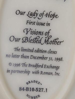 The Bradford Exchange Our Lady Of Hope Collector Plate