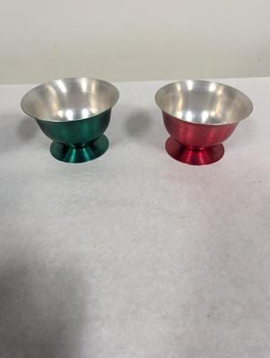 Vintage MCM Anodized Aluminum Ice Cream Bowls