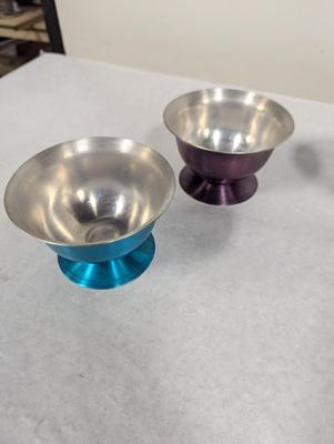 Vintage MCM Anodized Aluminum Ice Cream Bowls