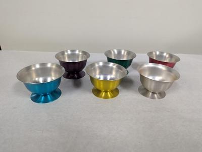 Vintage MCM Anodized Aluminum Ice Cream Bowls