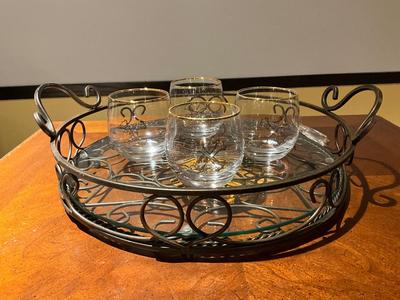 Tray and Glasses