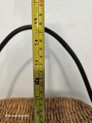 Lot 8: Woven Basket with Wooden Handle