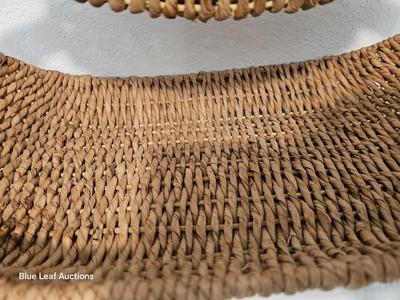 Lot 8: Woven Basket with Wooden Handle