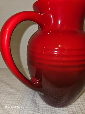 Lot 10: Le Creuset Stoneware Pitcher - Cherry Red