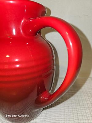 Lot 10: Le Creuset Stoneware Pitcher - Cherry Red
