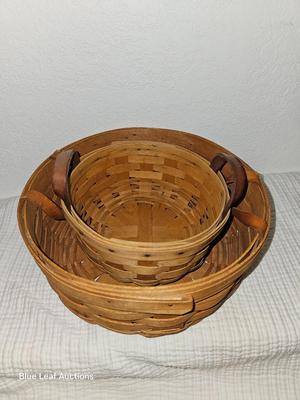 Lot 15: Longaberger Baskets & Small Metal Milk Can
