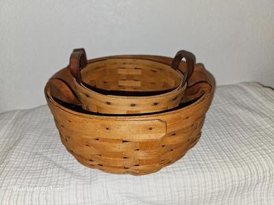Lot 15: Longaberger Baskets & Small Metal Milk Can