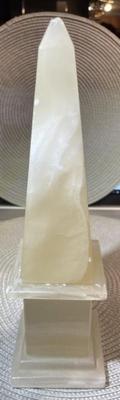 Vintage Polished Milky Quartz Crystal Decor 11.75" Tall 2-Parts Bonded Together as Pictured. Some Minor Imperfections/Chips as...