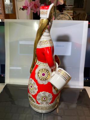 Vintage Scarce Russian Soviet LFZ Porcelain Decanter 10.5" Tall in VG Preowned Condition as Pictured.
