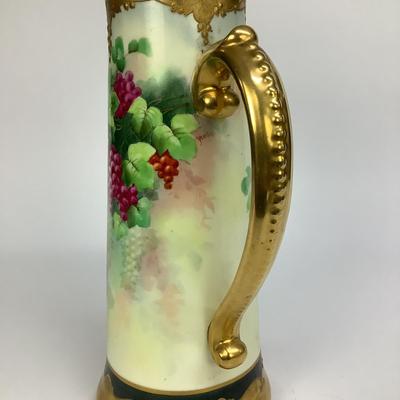 449 Antique Handpainted French Limoges Tall Pitcher