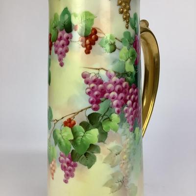 449 Antique Handpainted French Limoges Tall Pitcher