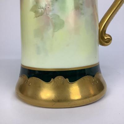 449 Antique Handpainted French Limoges Tall Pitcher
