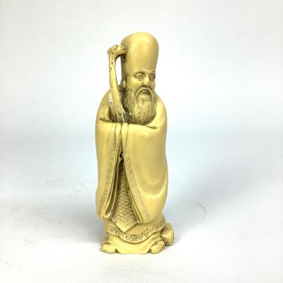 453 Vintage Chinese Deity Shou Lao Resin Figure