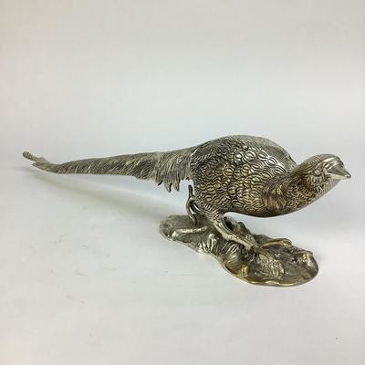 454 Andrea by Sadek Silver Plated Rooster & Hen Pheasants