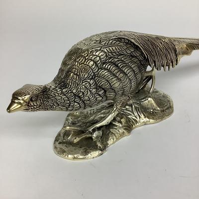 454 Andrea by Sadek Silver Plated Rooster & Hen Pheasants