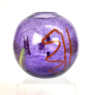 458 Signed Handblown Abstract Glass Art Vase by Pizzichilli Gordon