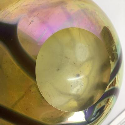 459 Signed Iridescent Art Glass Vase by Robert Eickholt