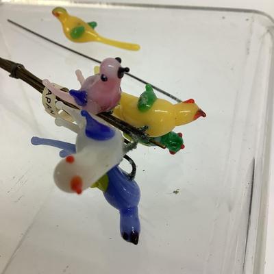 463 Glass Art Hors D'oeuvre Bird Picks