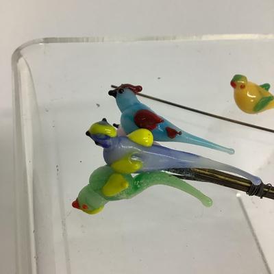 463 Glass Art Hors D'oeuvre Bird Picks