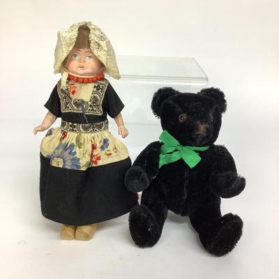 466 West German Herrman Teddy Bear & Girl Doll