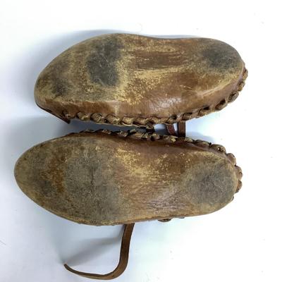 468 Antique Handmade Yugoslavian Leather Child Shoes