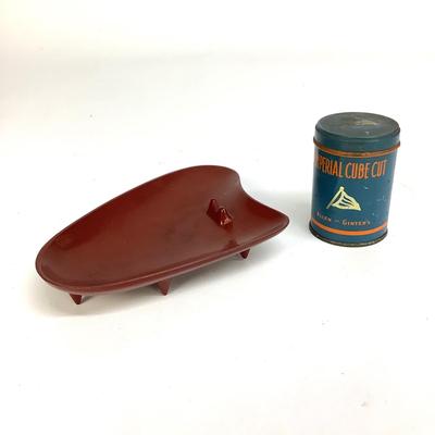 475 Mid Century Bakelite Ashtray & Allen Ginters Cut Tobacco Tin