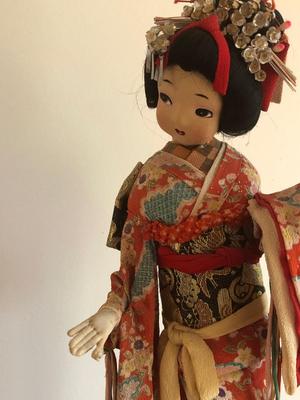 Vintage Sankyoseiki Co. “Harusame” Large Japanese Geisha Doll