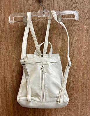 White Leather Back-Pack Purse